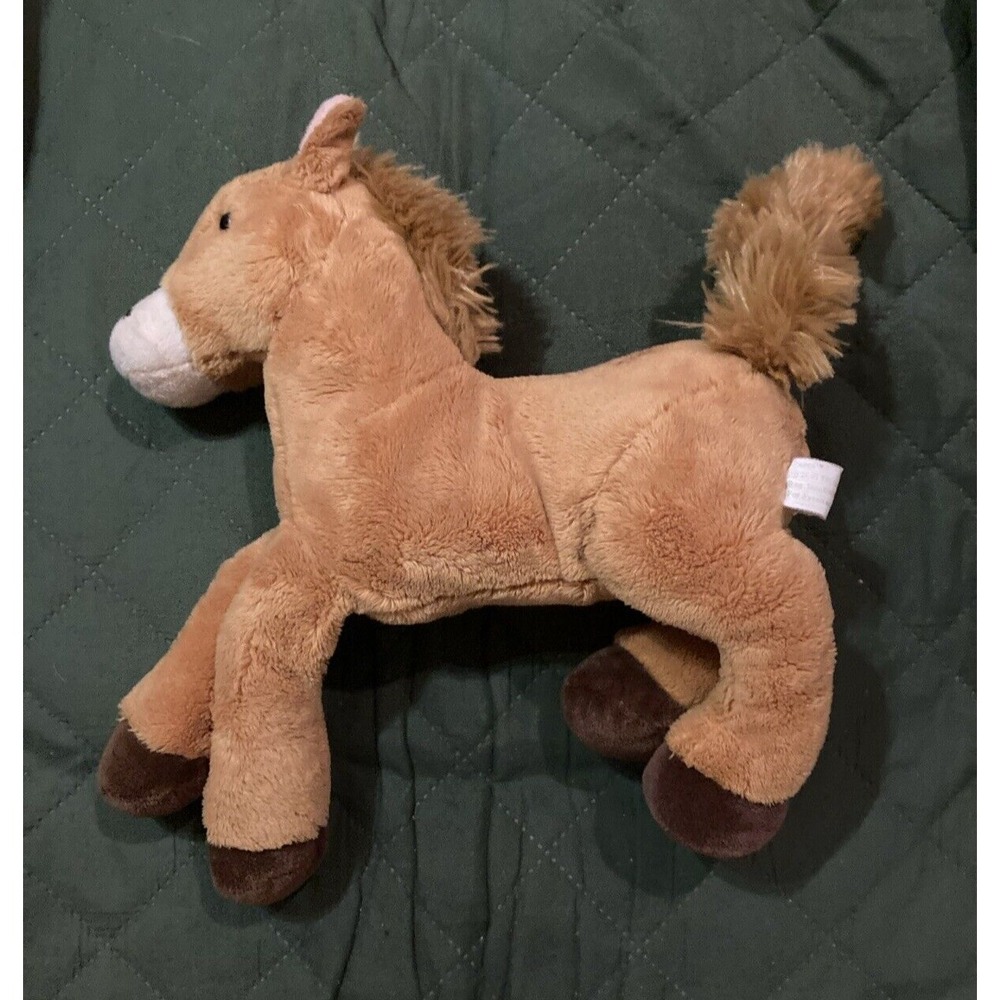 Stuffed Plush Horse Squeeze to Talk Medium 10" x 10" Brown w/ Dark Brown Mane